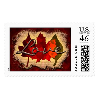 Fall In Love Wedding Postage Stamp