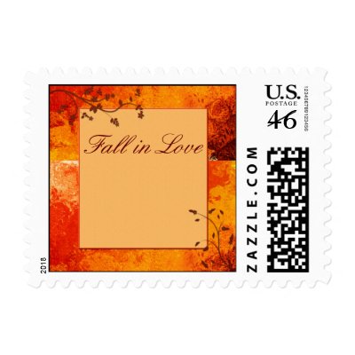 Fall in love wedding stamps