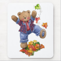 Fall is Fun Bear mousepads