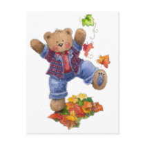 Fall is Fun Bear Post Cards