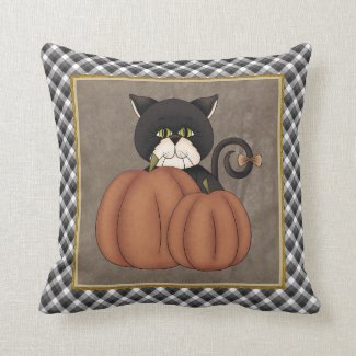 Fall Kitty pillow Throw Pillows