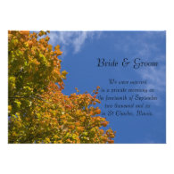 Fall Leaves and Blue Sky Marriage Announcement