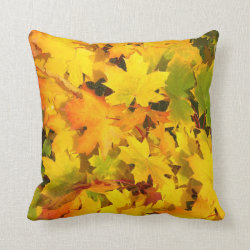Fall Leaves Autumn Colors Leaf Design Throw Pillow