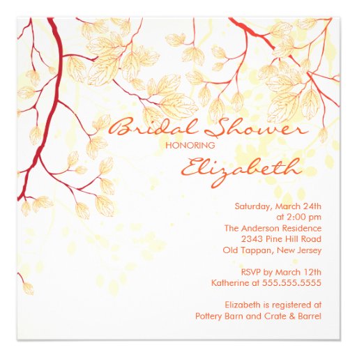 Fall Leaves Bridal Shower Invitation from Zazzle.com