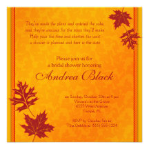 Fall Leaves Bridal Shower Invitation