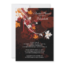 Fall Leaves Bride Bridal Shower Invitation Autumn