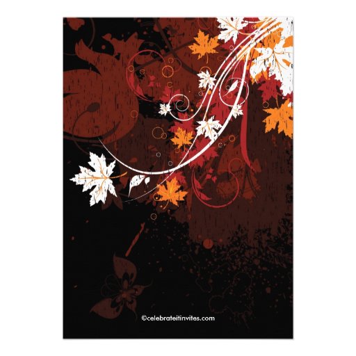 Fall Leaves Bride Bridal Shower Invitation Autumn