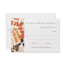 Fall Leaves Collage RSVP Card Wedding Invite