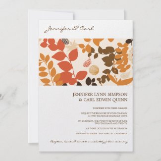 Fall Leaves Collage Wedding Invitation invitation