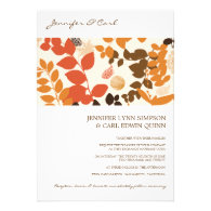 Fall Leaves Collage Wedding Invitation