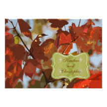Fall Leaves Custom Wedding Invitations