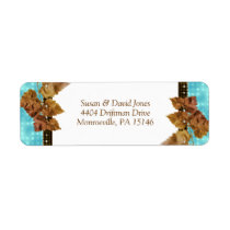 Fall leaves diamond "return address" wedding labels