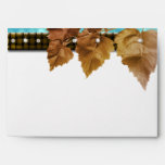 Fall leaves diamond wedding engagement envelopes