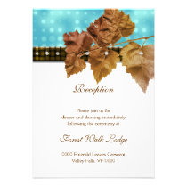 Fall leaves diamond wedding RECEPTION Invitation
