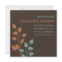 Fall Leaves Double Boughs Save the Date Cards invitations