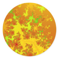 Fall Leaves Fractal. Golden Colors. Add Your Text! sticker