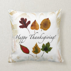 Fall Leaves Happy Thanksgiving Custom Pillow