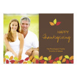 Fall leaves Happy Thanksgiving photo flat card Invites