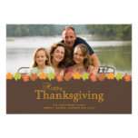 Fall leaves Happy Thanksgiving photo flat card Invites