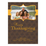 Fall leaves Happy Thanksgiving photo flat card Custom Invitation