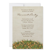 Fall Leaves Harvest Party Invitations