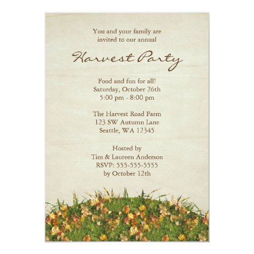 harvest party invitations