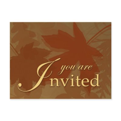Fall Leaves Invitation - Postcard by gabycat