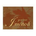 Fall Leaves Invitation - Postcard by gabycat Fall Leaves Invitation - Postcard