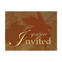 Fall Leaves Invitation - Postcard by gabycat Fall Leaves Invitation - Postcard