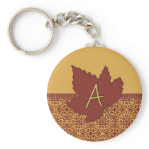 Fall Leaves Letter A Key Chain