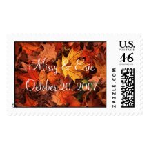 fall leaves, Missy & Eric October 20, 2007 Postage Stamp