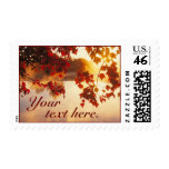 Fall Leaves on Pond Postage Stamp