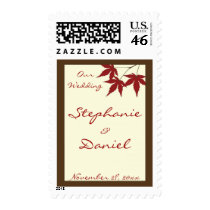 Fall Leaves Our Wedding postage by SweetRascal Fall Leaves Our Wedding postage