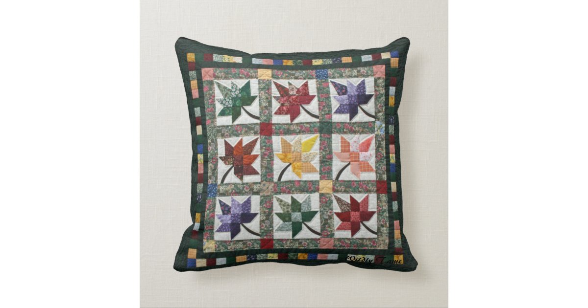 Fall Leaves Quilt Throw Pillow Zazzle