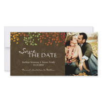 Fall Leaves Save the Date Photocard Photo Card Template