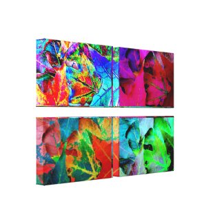 Fall Leaves:Special Effects 4 Panel Wrapped Canvas wrappedcanvas