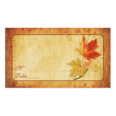 Fall Leaves Special Occasion Place Cards Business Card Templates