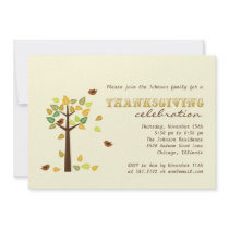 Fall Leaves Thanksgiving Dinner Invitation by berryberrysweet Fall Leaves Thanksgiving Dinner Invitation