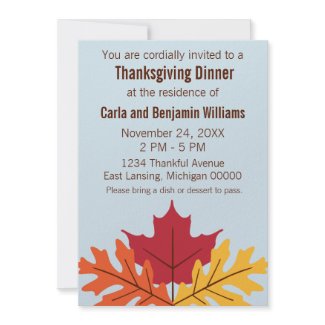 Fall Leaves Thanksgiving Invitation invitation