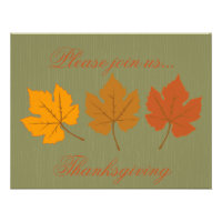 Fall Leaves Thanksgiving Invitation