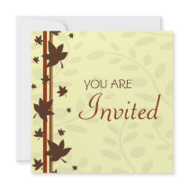 Fall Leaves Thanksgiving Invitation Card