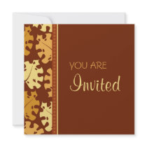 Fall Leaves Thanksgiving Invitation Card