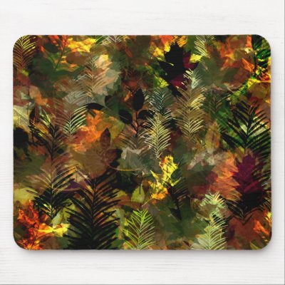 Fall Leaves Watercolour Mousepad by estjohn