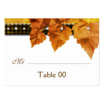 Fall leaves weave diamond seating business card