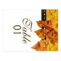 Fall leaves weave diamond "table number" post card