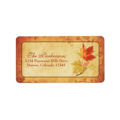 Fall Leaves Wedding Address Labels