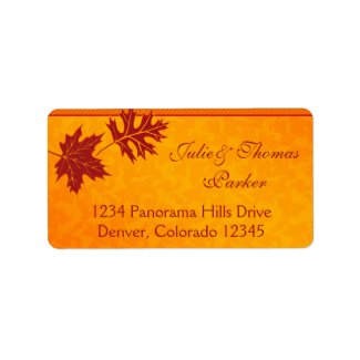 Fall Leaves Wedding Address Labels label