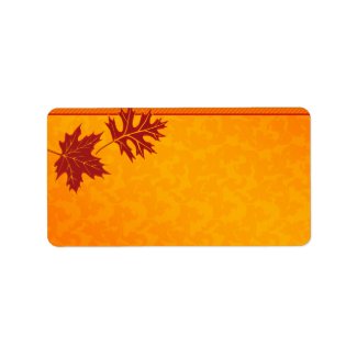 Fall Leaves Wedding Blank Address Labels label