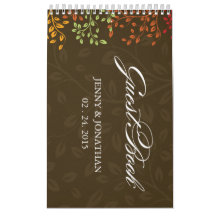 Fall Leaves Wedding Guestbook - Custom Wall Calendars