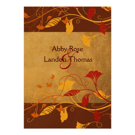 Fall Leaves Wedding Invitation